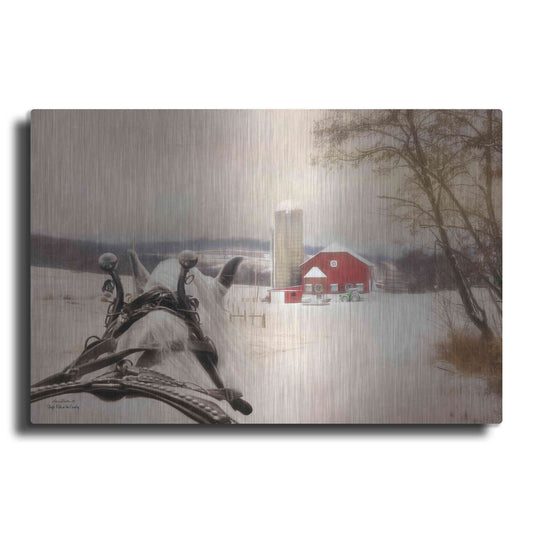 Luxe Metal Art 'Sleigh Ride in the Country' by Lori Deiter, Metal Wall Art