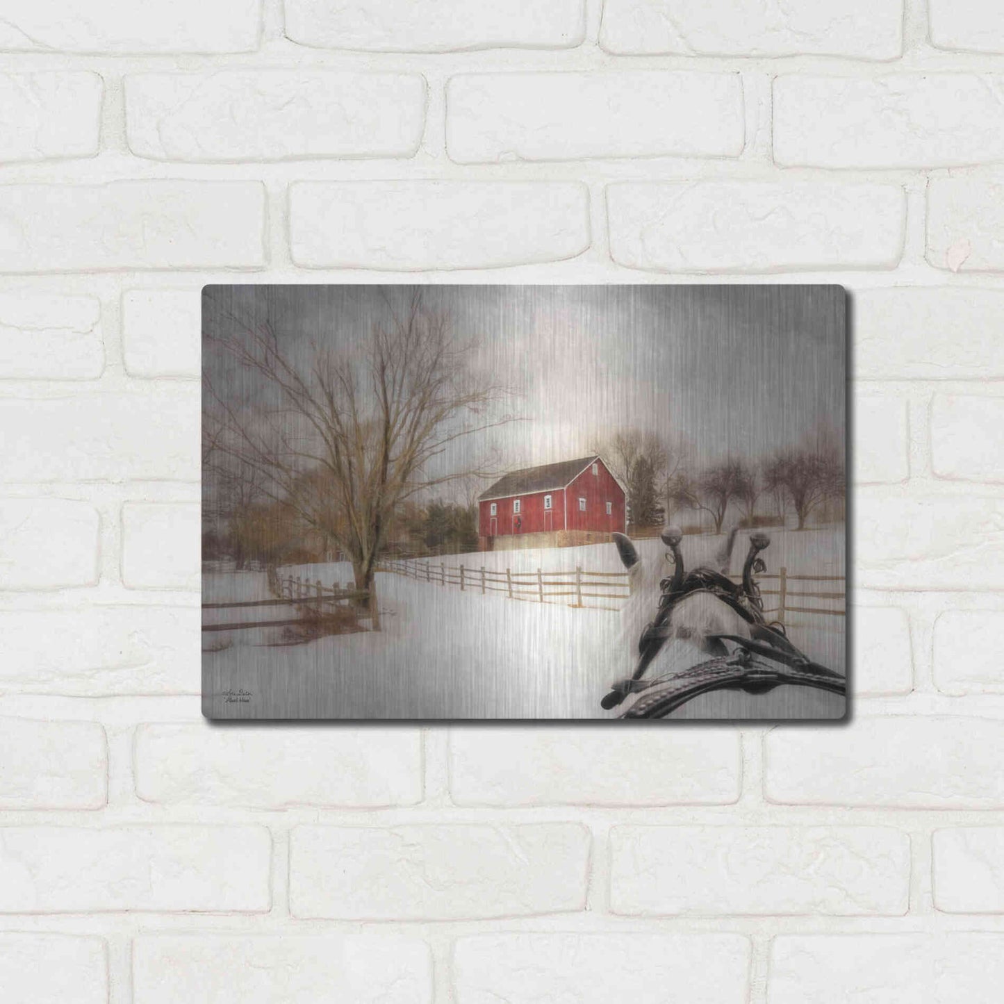 Luxe Metal Art 'Almost Home' by Lori Deiter, Metal Wall Art,16x12