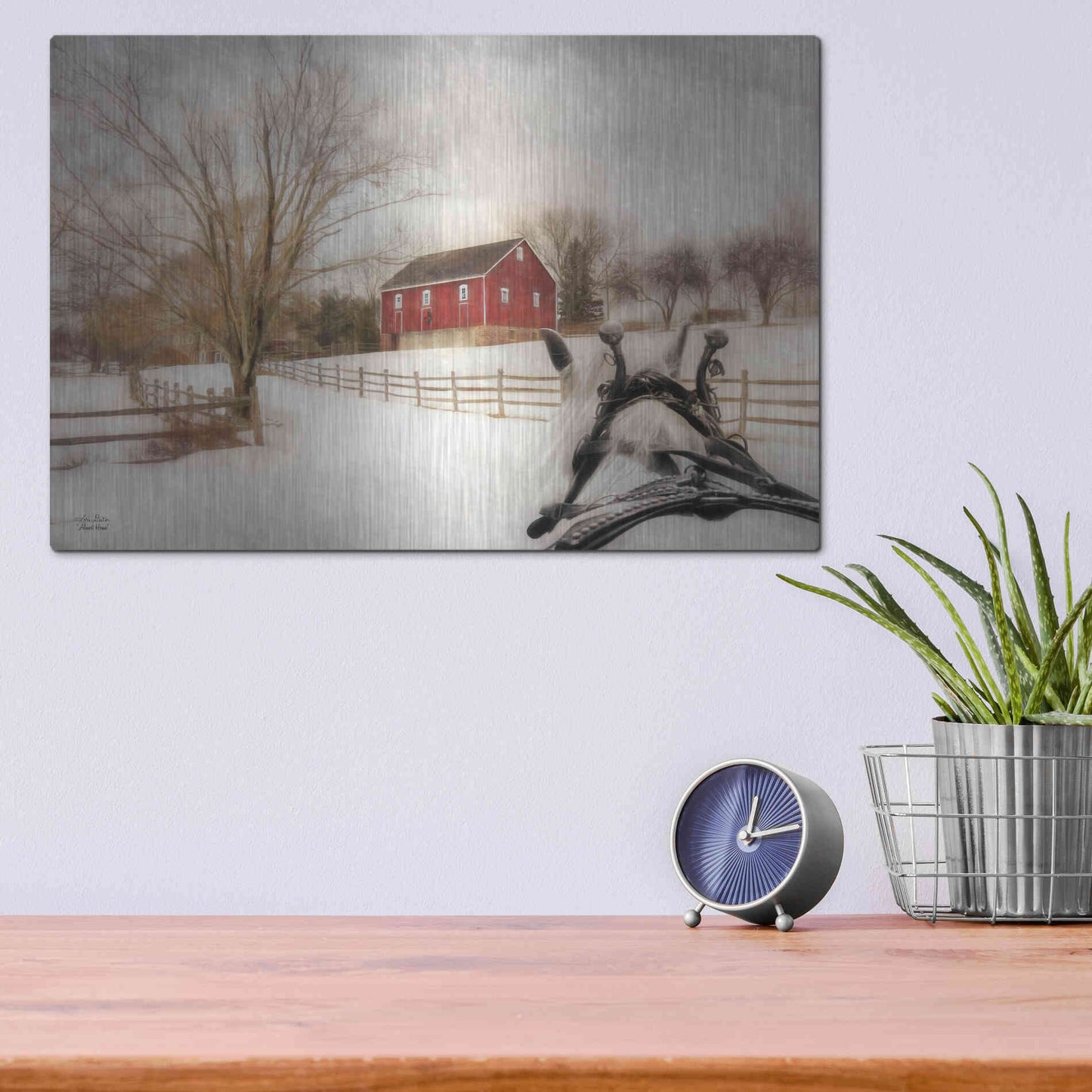 Luxe Metal Art 'Almost Home' by Lori Deiter, Metal Wall Art,16x12