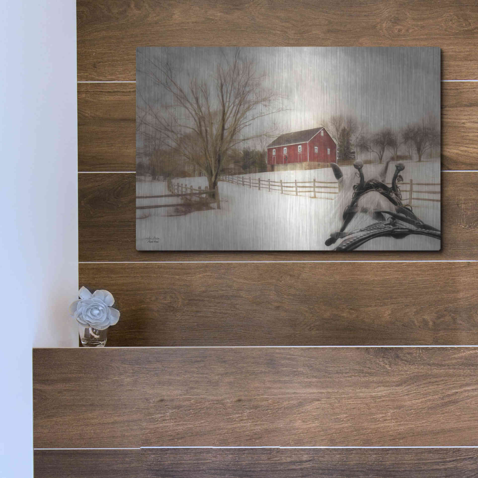 Luxe Metal Art 'Almost Home' by Lori Deiter, Metal Wall Art,16x12