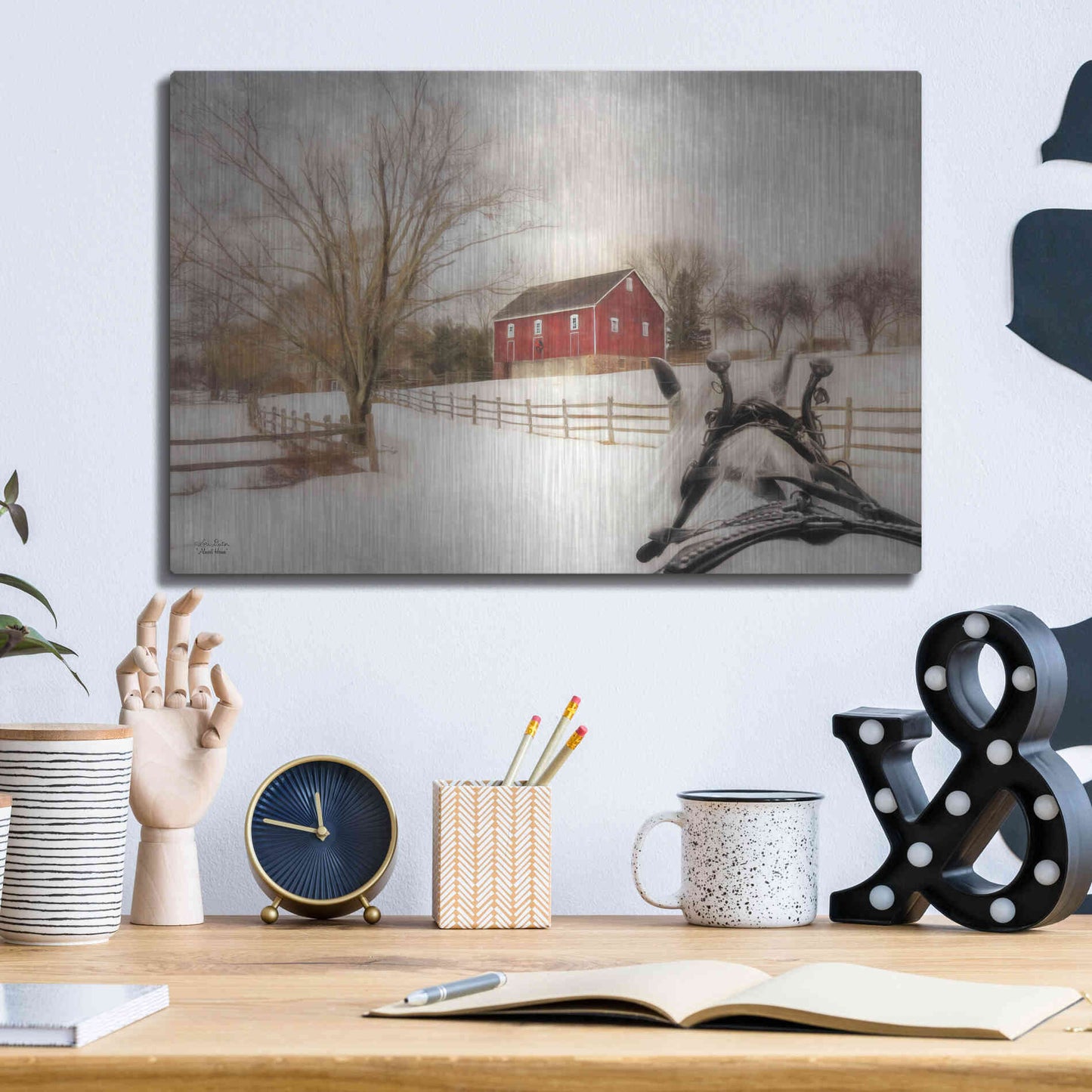 Luxe Metal Art 'Almost Home' by Lori Deiter, Metal Wall Art,16x12