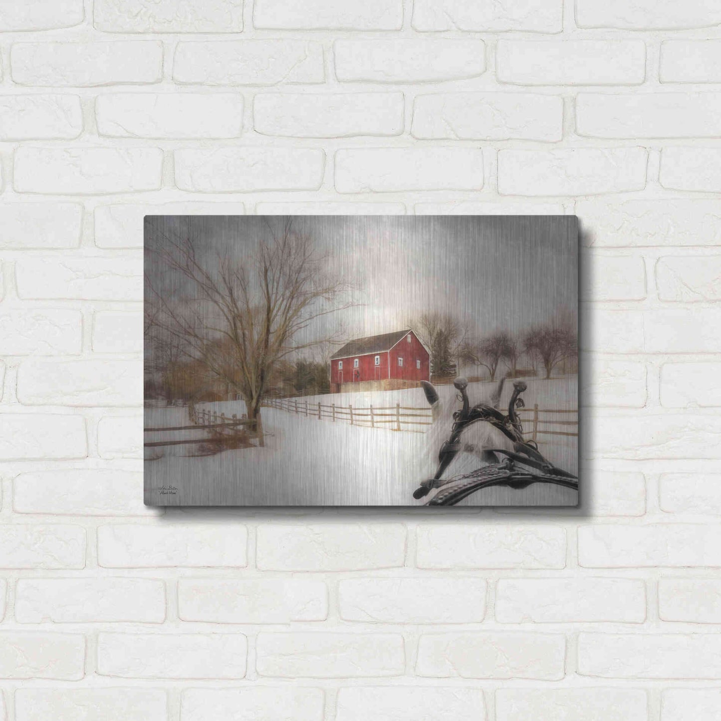 Luxe Metal Art 'Almost Home' by Lori Deiter, Metal Wall Art,24x16