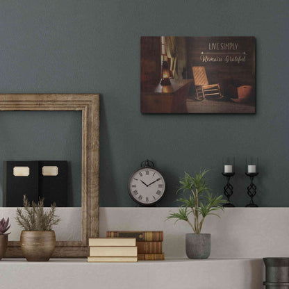 Luxe Metal Art 'Live Simply' by Lori Deiter, Metal Wall Art,16x12