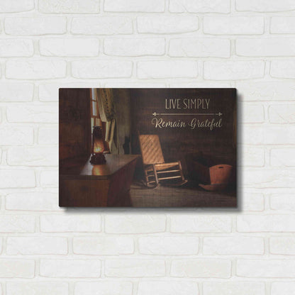 Luxe Metal Art 'Live Simply' by Lori Deiter, Metal Wall Art,24x16