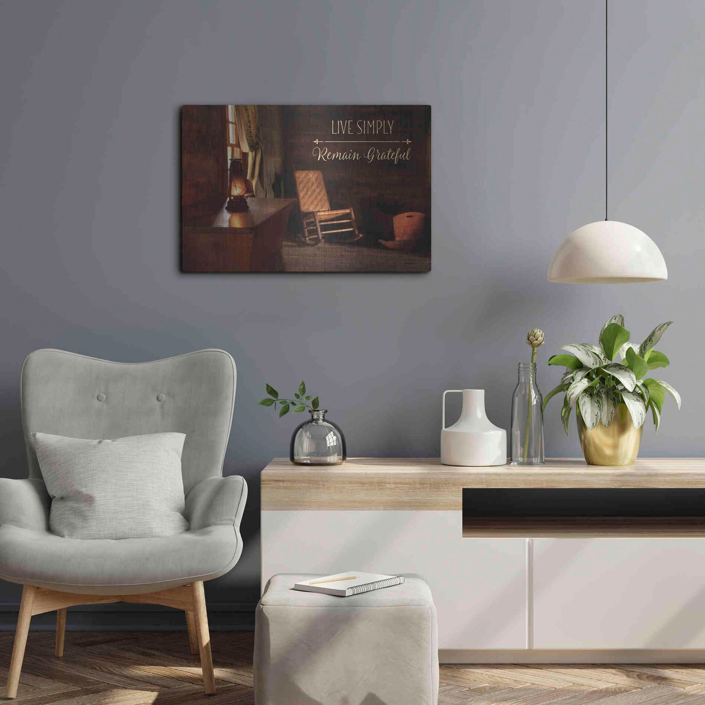 Luxe Metal Art 'Live Simply' by Lori Deiter, Metal Wall Art,24x16