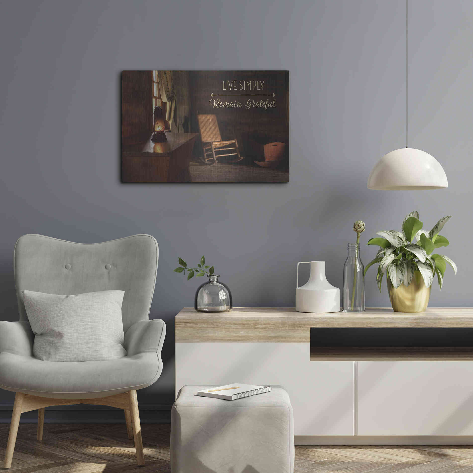 Luxe Metal Art 'Live Simply' by Lori Deiter, Metal Wall Art,24x16