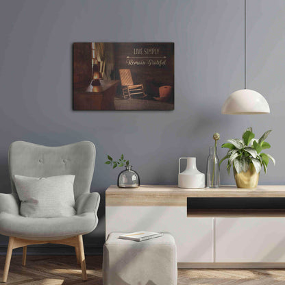 Luxe Metal Art 'Live Simply' by Lori Deiter, Metal Wall Art,24x16