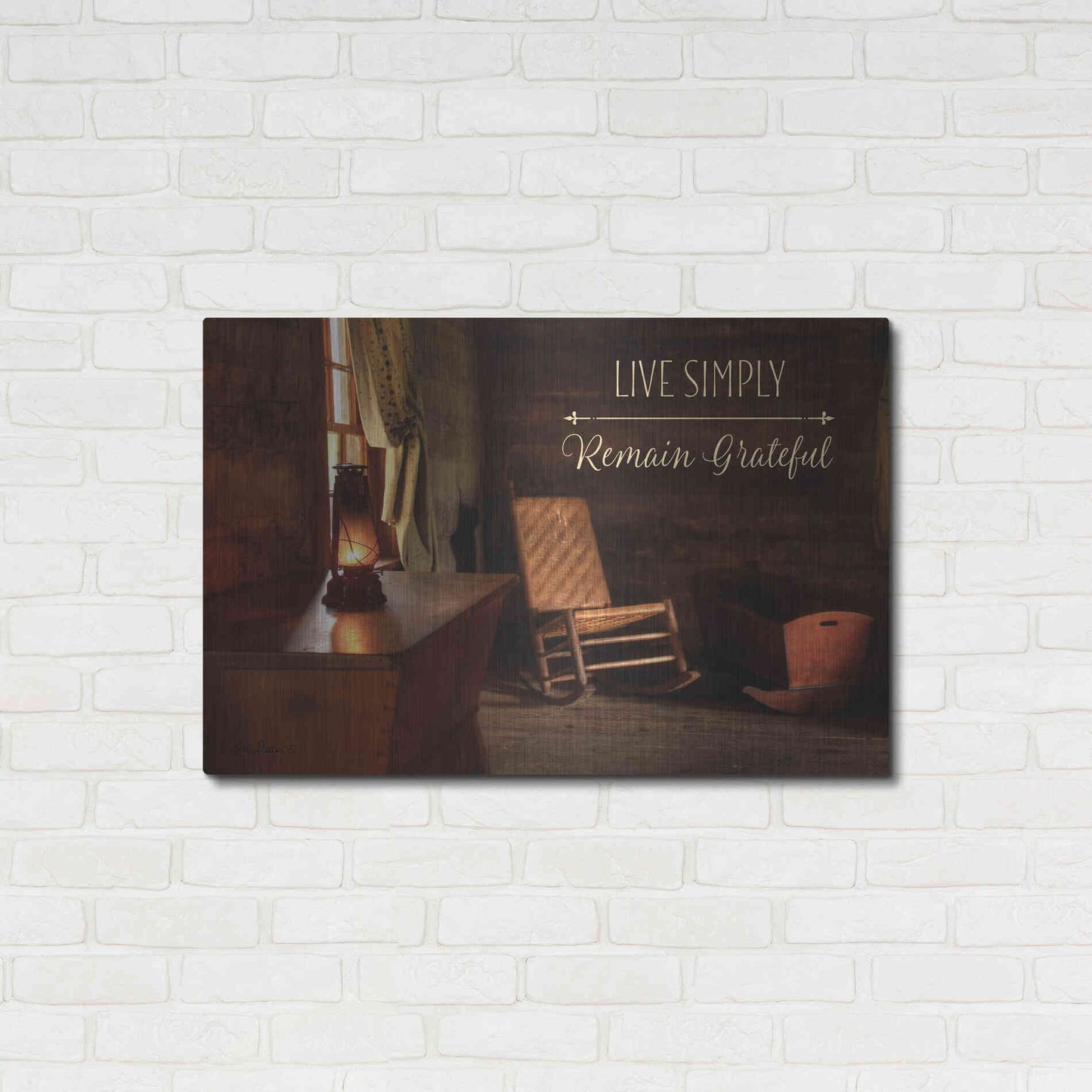 Luxe Metal Art 'Live Simply' by Lori Deiter, Metal Wall Art,36x24