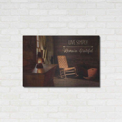 Luxe Metal Art 'Live Simply' by Lori Deiter, Metal Wall Art,36x24