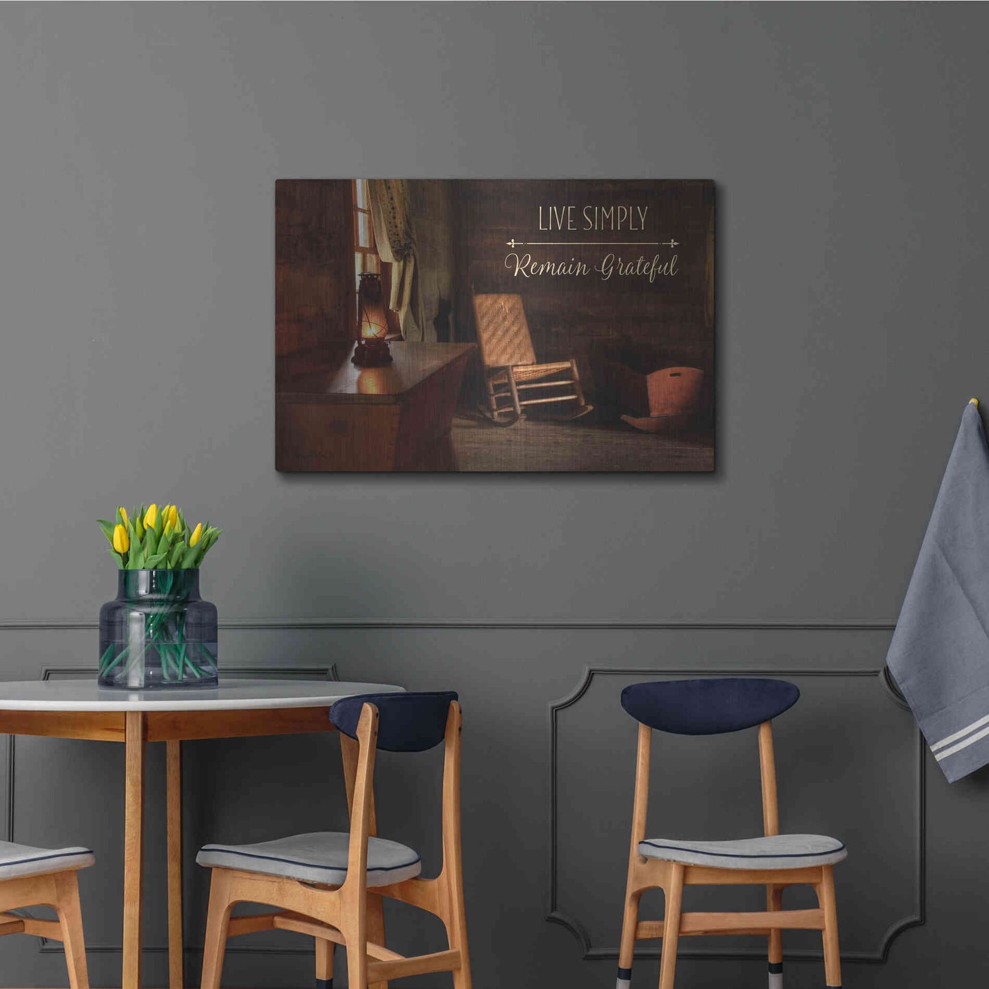 Luxe Metal Art 'Live Simply' by Lori Deiter, Metal Wall Art,36x24