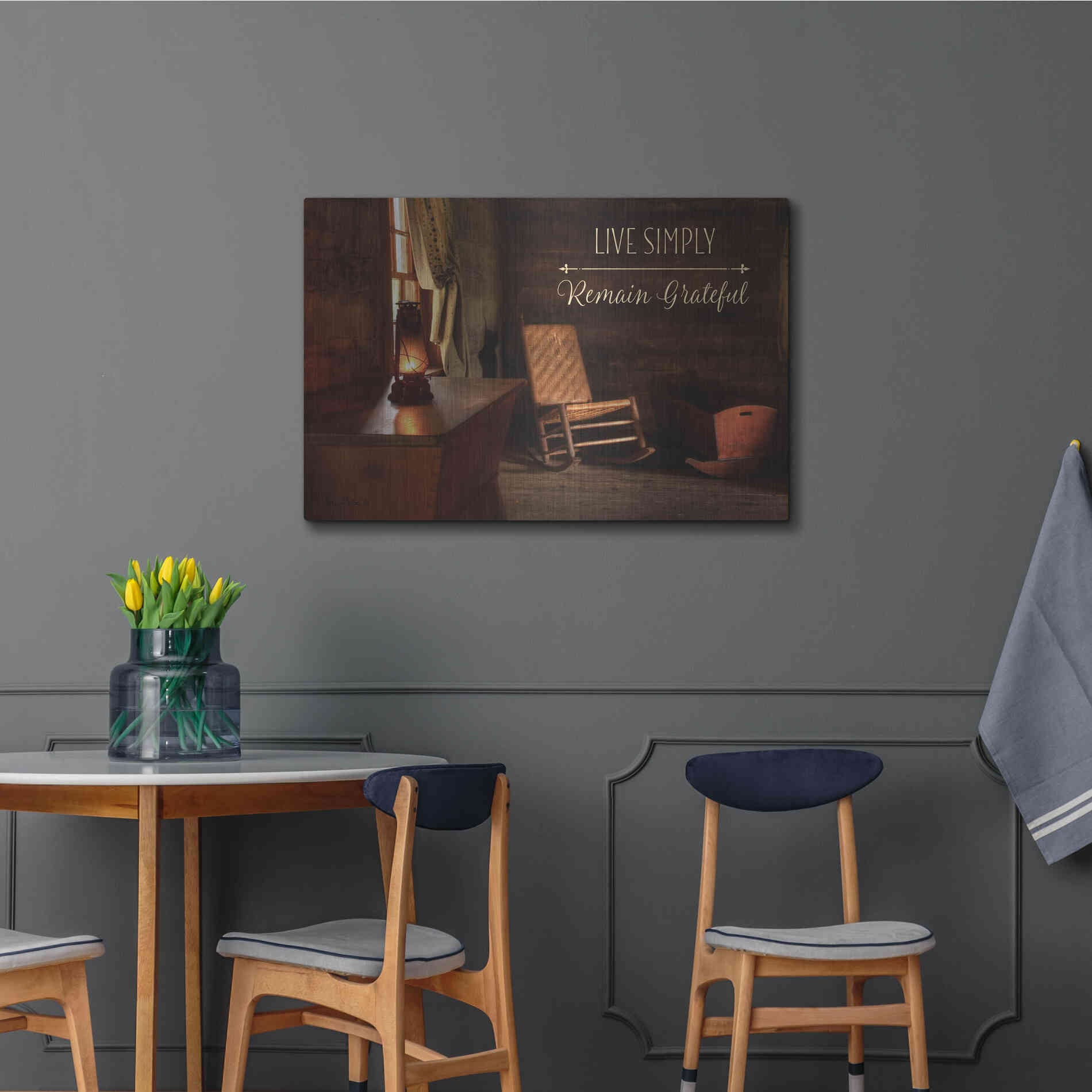 Luxe Metal Art 'Live Simply' by Lori Deiter, Metal Wall Art,36x24