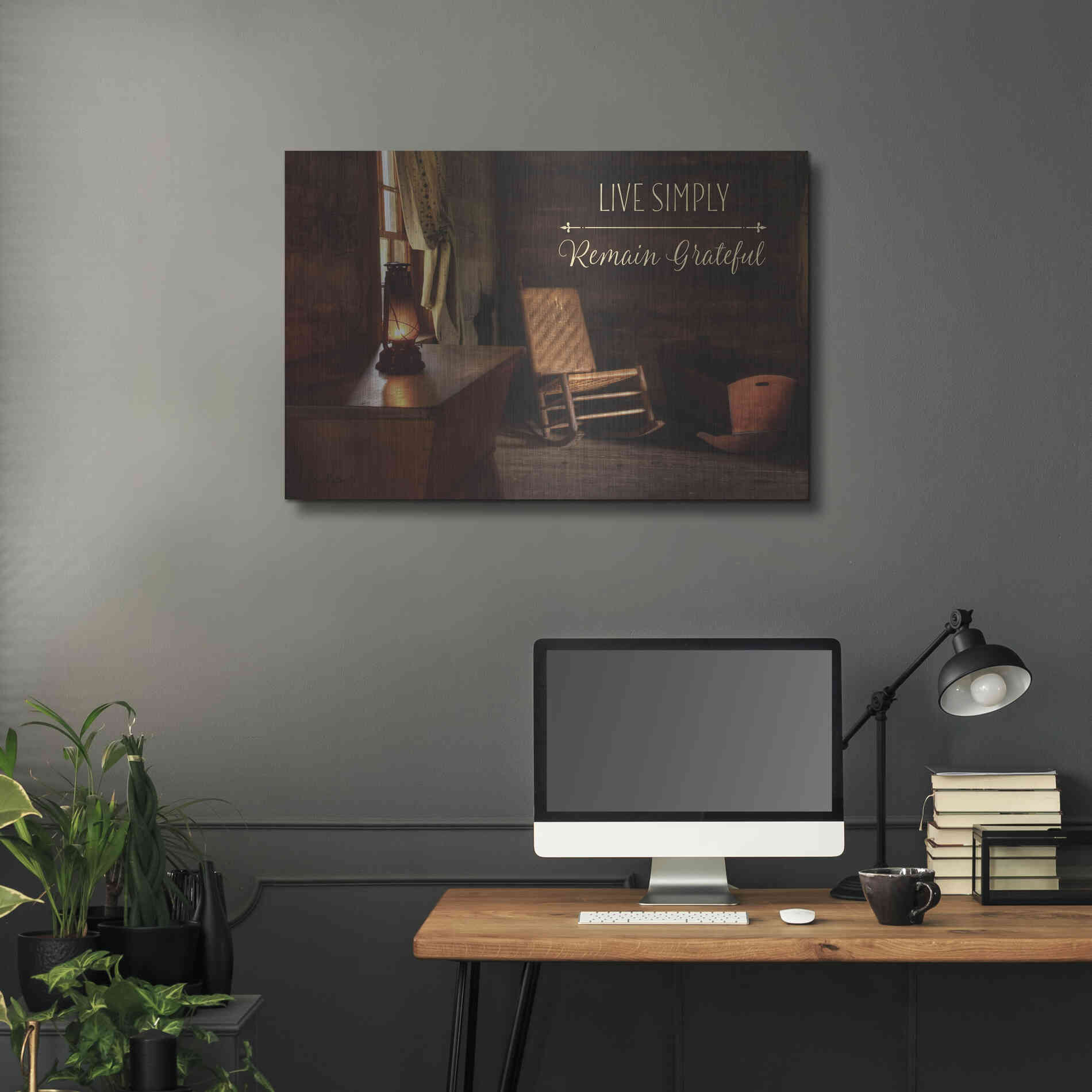 Luxe Metal Art 'Live Simply' by Lori Deiter, Metal Wall Art,36x24
