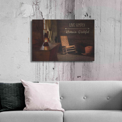 Luxe Metal Art 'Live Simply' by Lori Deiter, Metal Wall Art,36x24