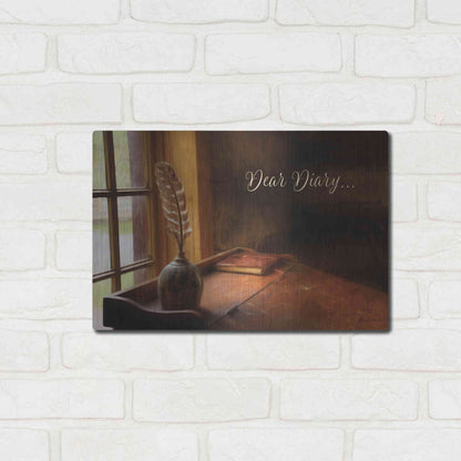 Luxe Metal Art 'Dear Diary' by Lori Deiter, Metal Wall Art,16x12