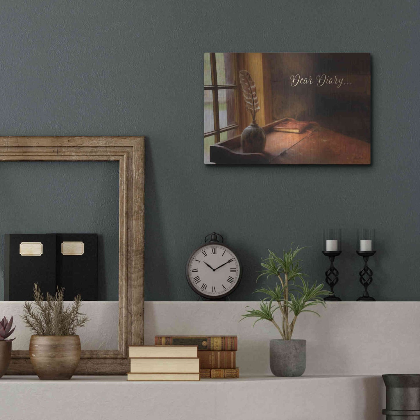 Luxe Metal Art 'Dear Diary' by Lori Deiter, Metal Wall Art,16x12