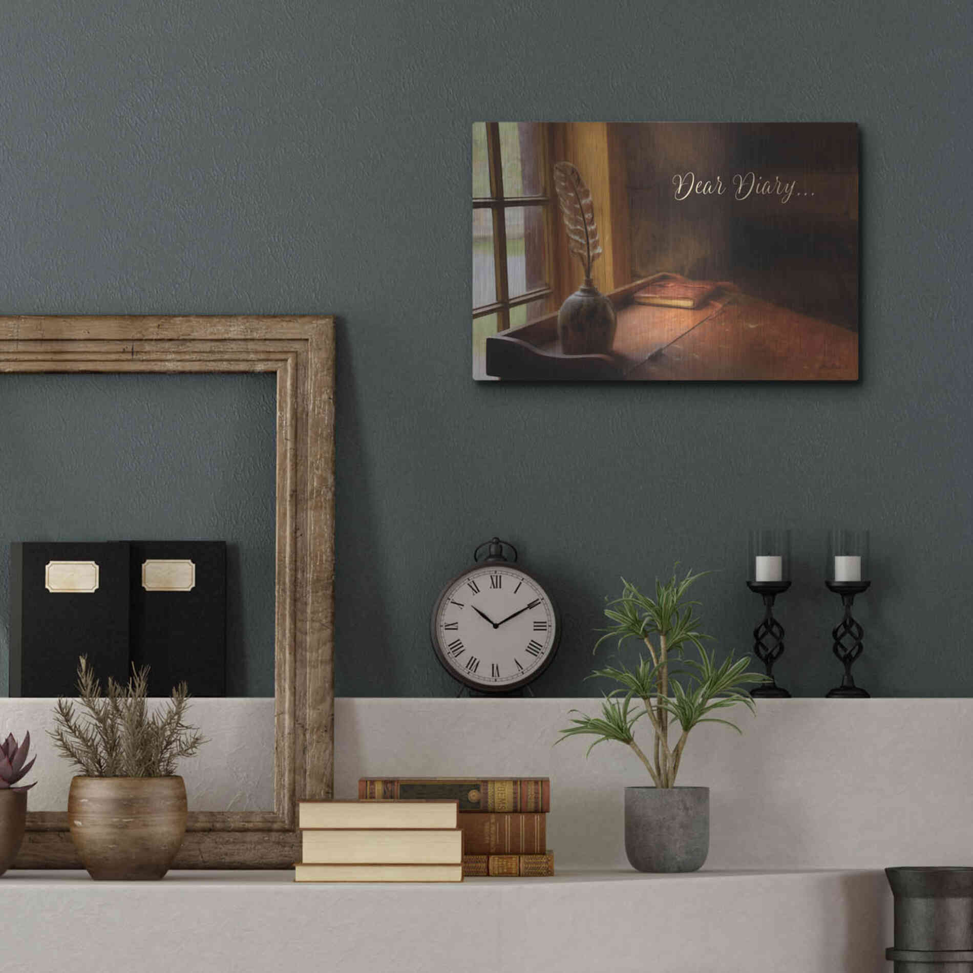 Luxe Metal Art 'Dear Diary' by Lori Deiter, Metal Wall Art,16x12