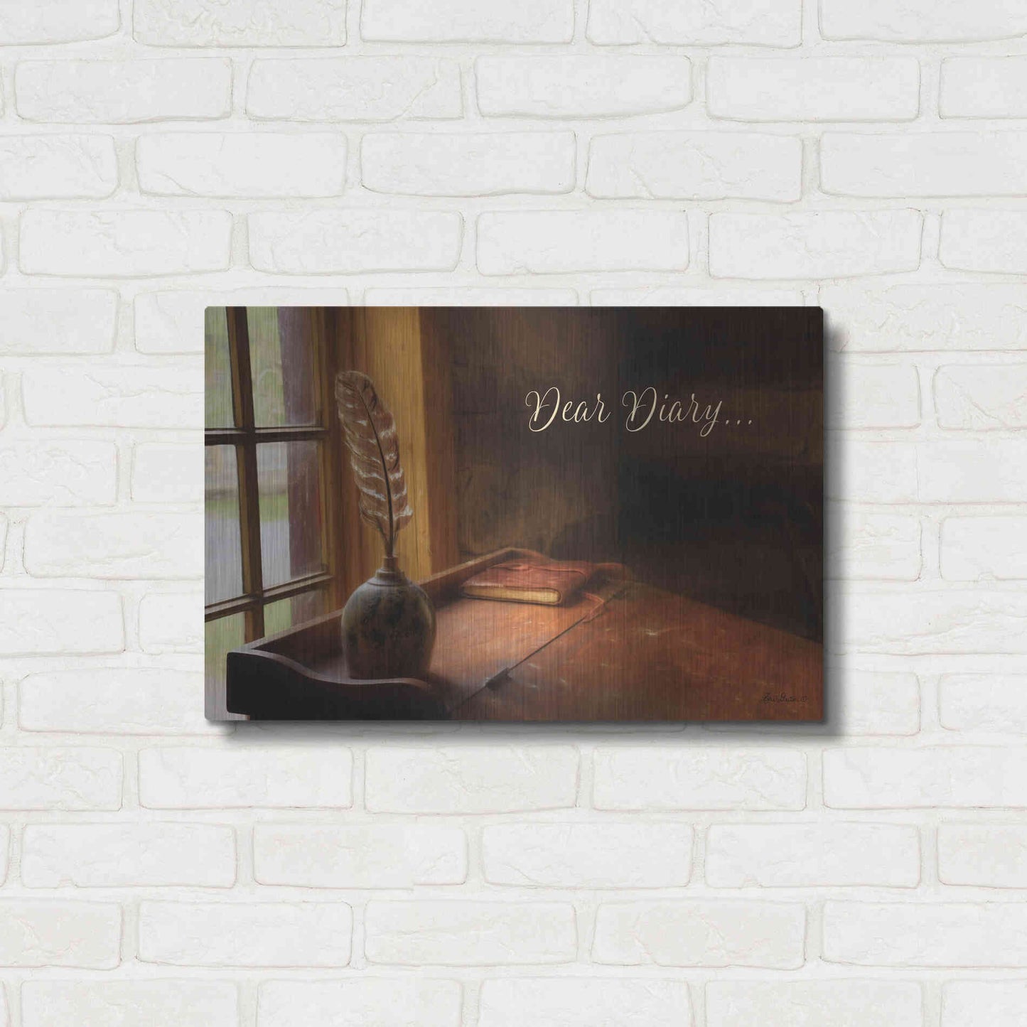 Luxe Metal Art 'Dear Diary' by Lori Deiter, Metal Wall Art,24x16