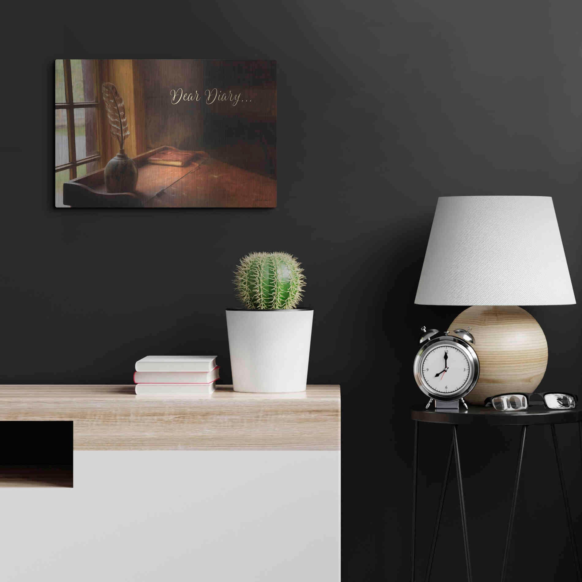 Luxe Metal Art 'Dear Diary' by Lori Deiter, Metal Wall Art,24x16