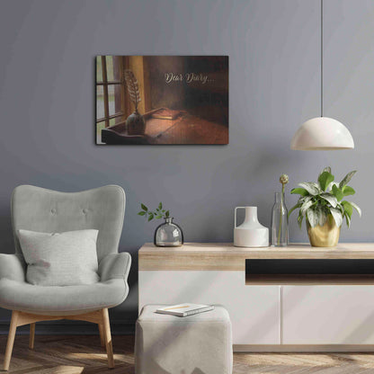 Luxe Metal Art 'Dear Diary' by Lori Deiter, Metal Wall Art,24x16