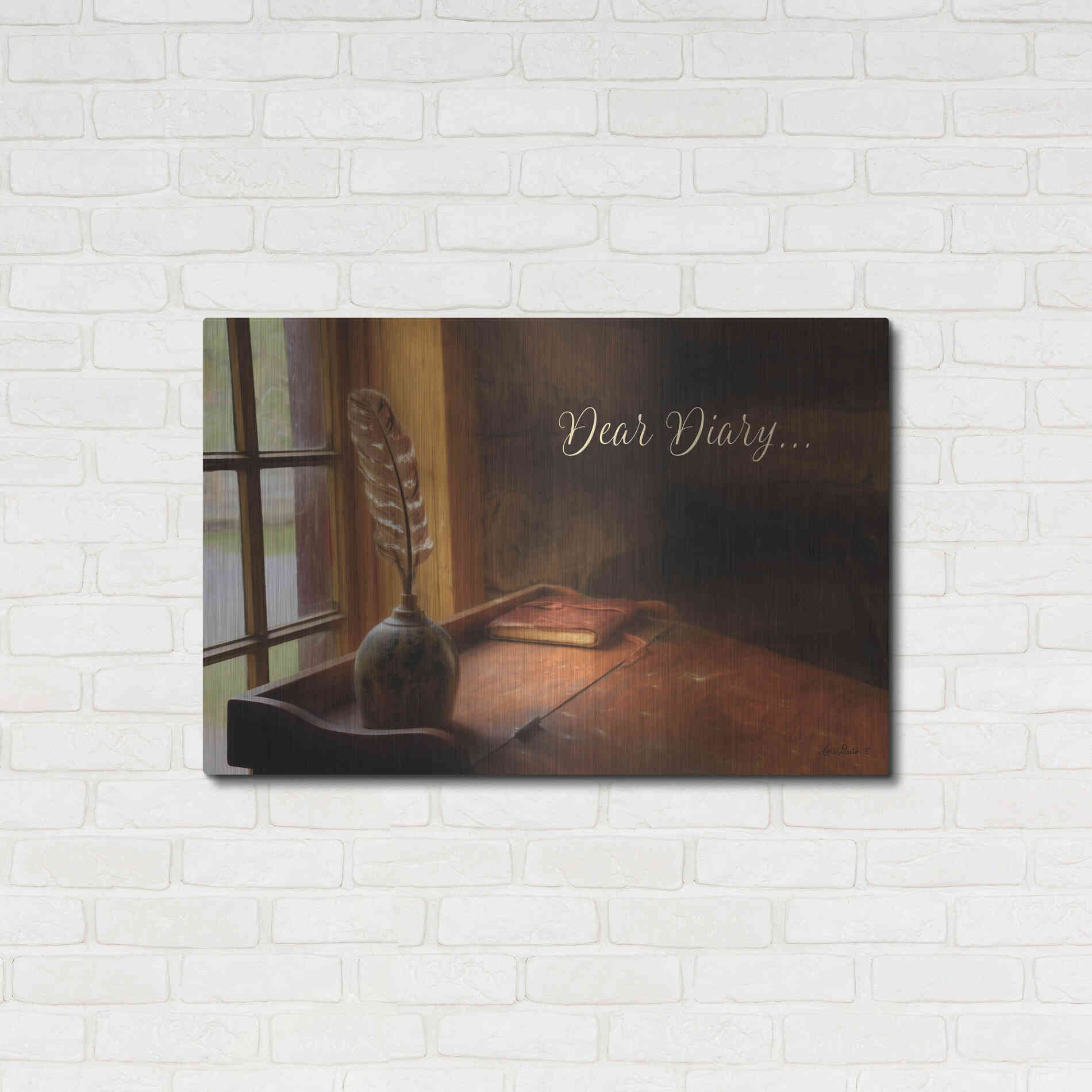 Luxe Metal Art 'Dear Diary' by Lori Deiter, Metal Wall Art,36x24