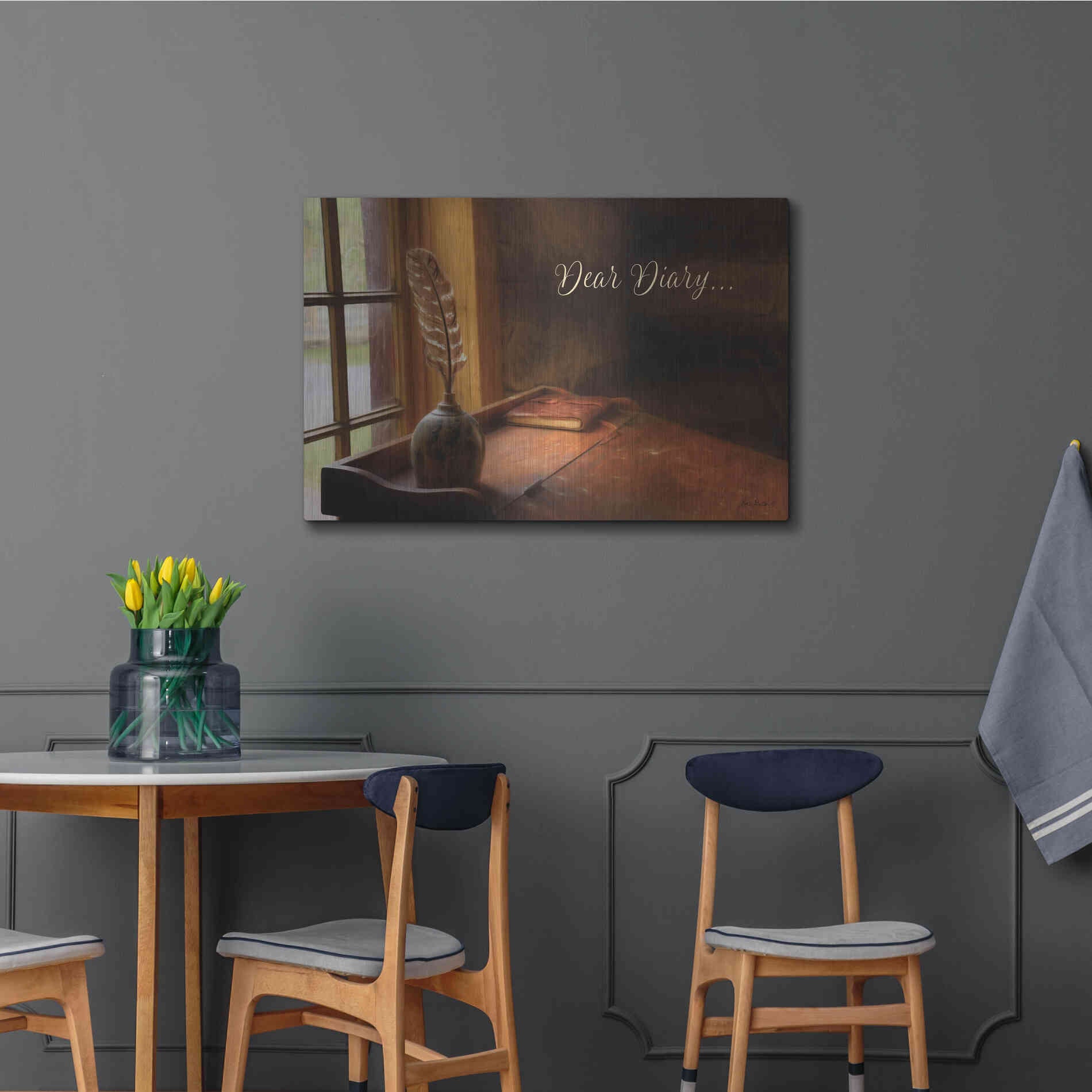 Luxe Metal Art 'Dear Diary' by Lori Deiter, Metal Wall Art,36x24