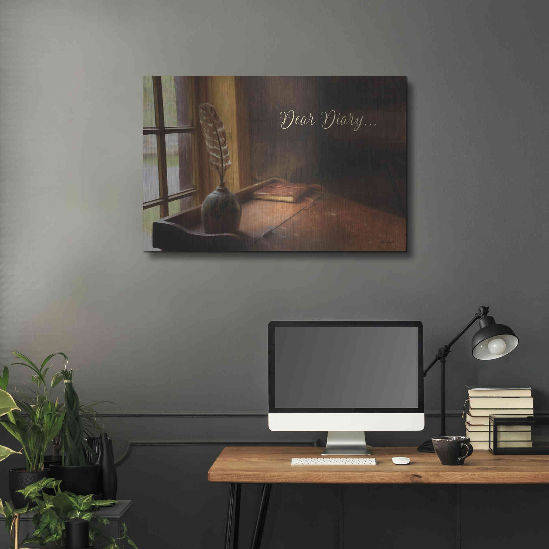 Luxe Metal Art 'Dear Diary' by Lori Deiter, Metal Wall Art,36x24