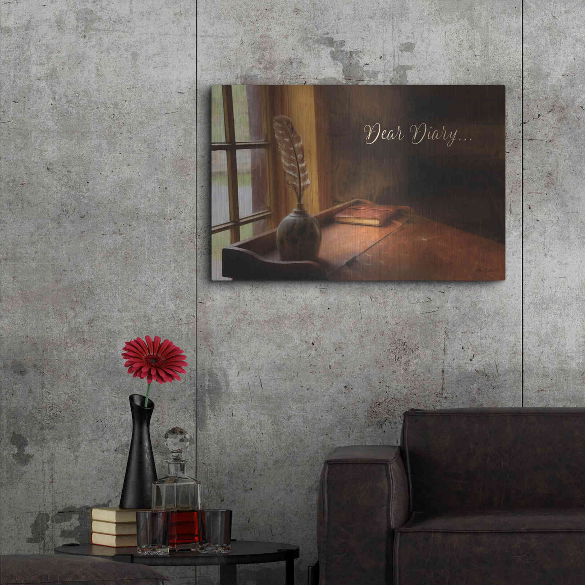 Luxe Metal Art 'Dear Diary' by Lori Deiter, Metal Wall Art,36x24