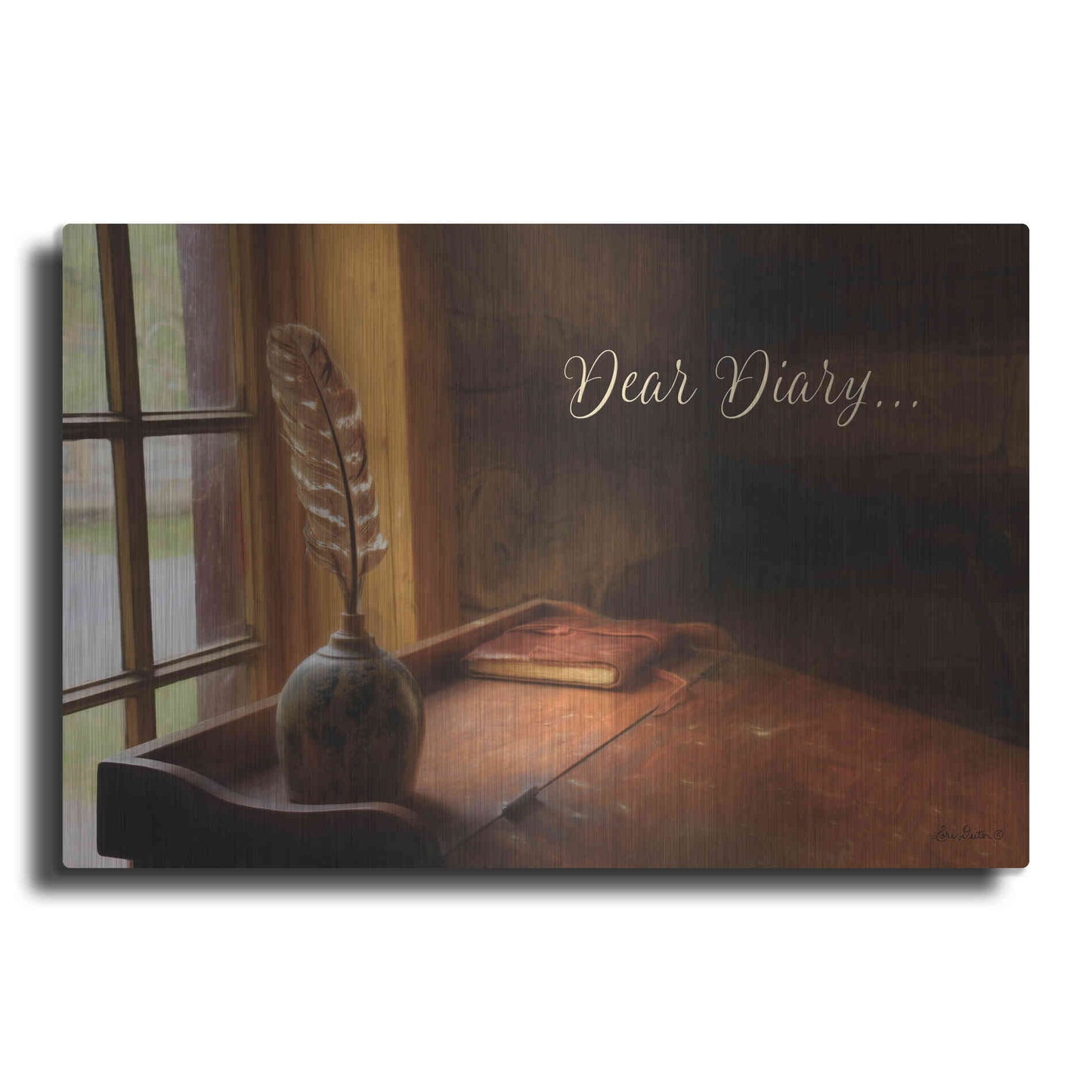 Luxe Metal Art 'Dear Diary' by Lori Deiter, Metal Wall Art