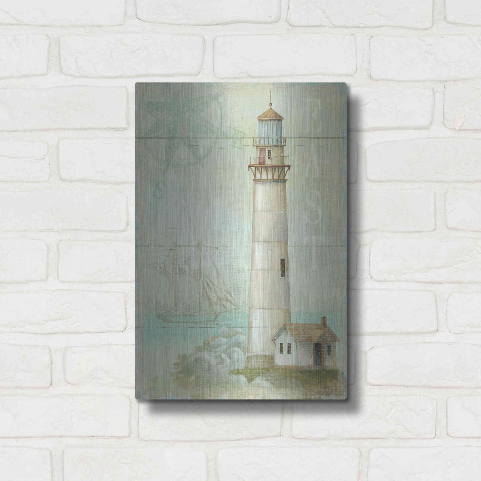 Luxe Metal Art 'East Coastal Light' by Daphne Brissonet, Metal Wall Art,12x16