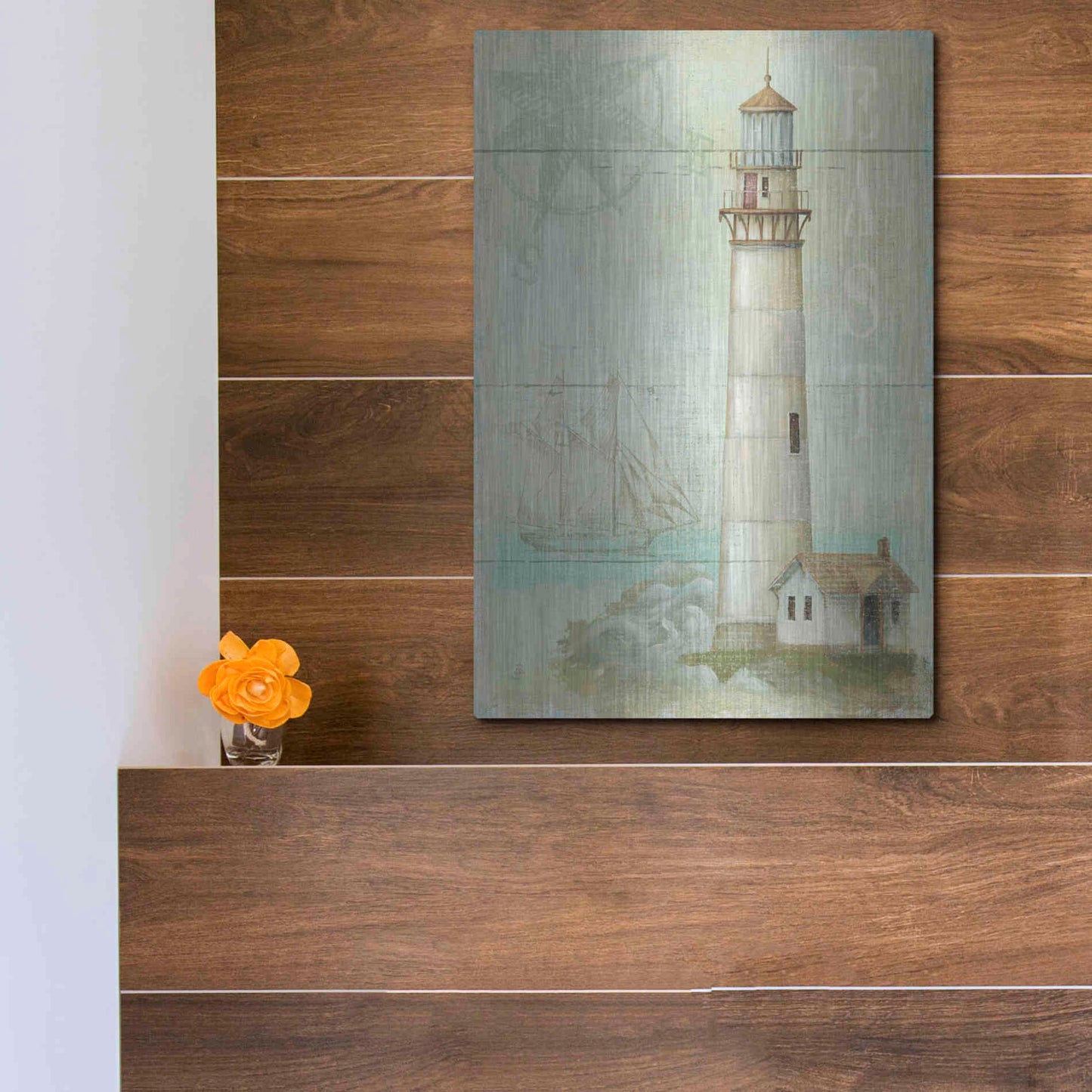 Luxe Metal Art 'East Coastal Light' by Daphne Brissonet, Metal Wall Art,12x16