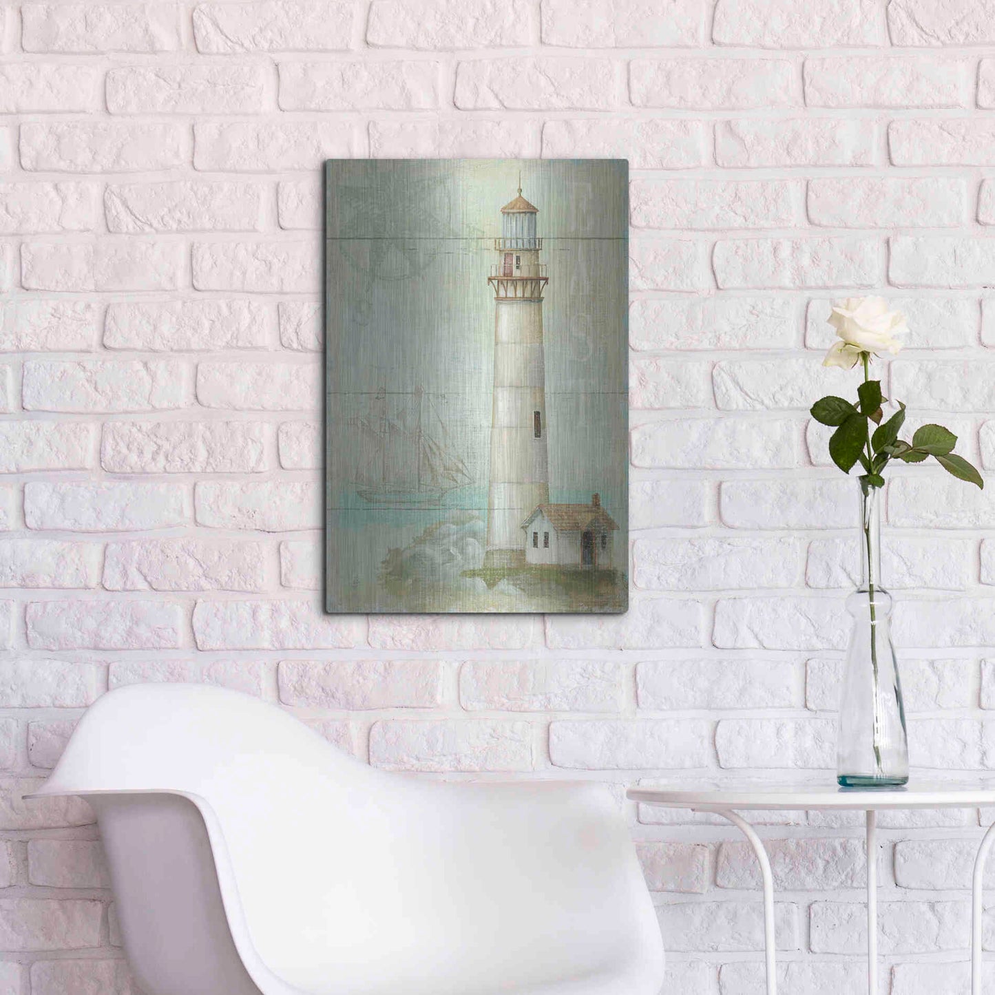 Luxe Metal Art 'East Coastal Light' by Daphne Brissonet, Metal Wall Art,16x24