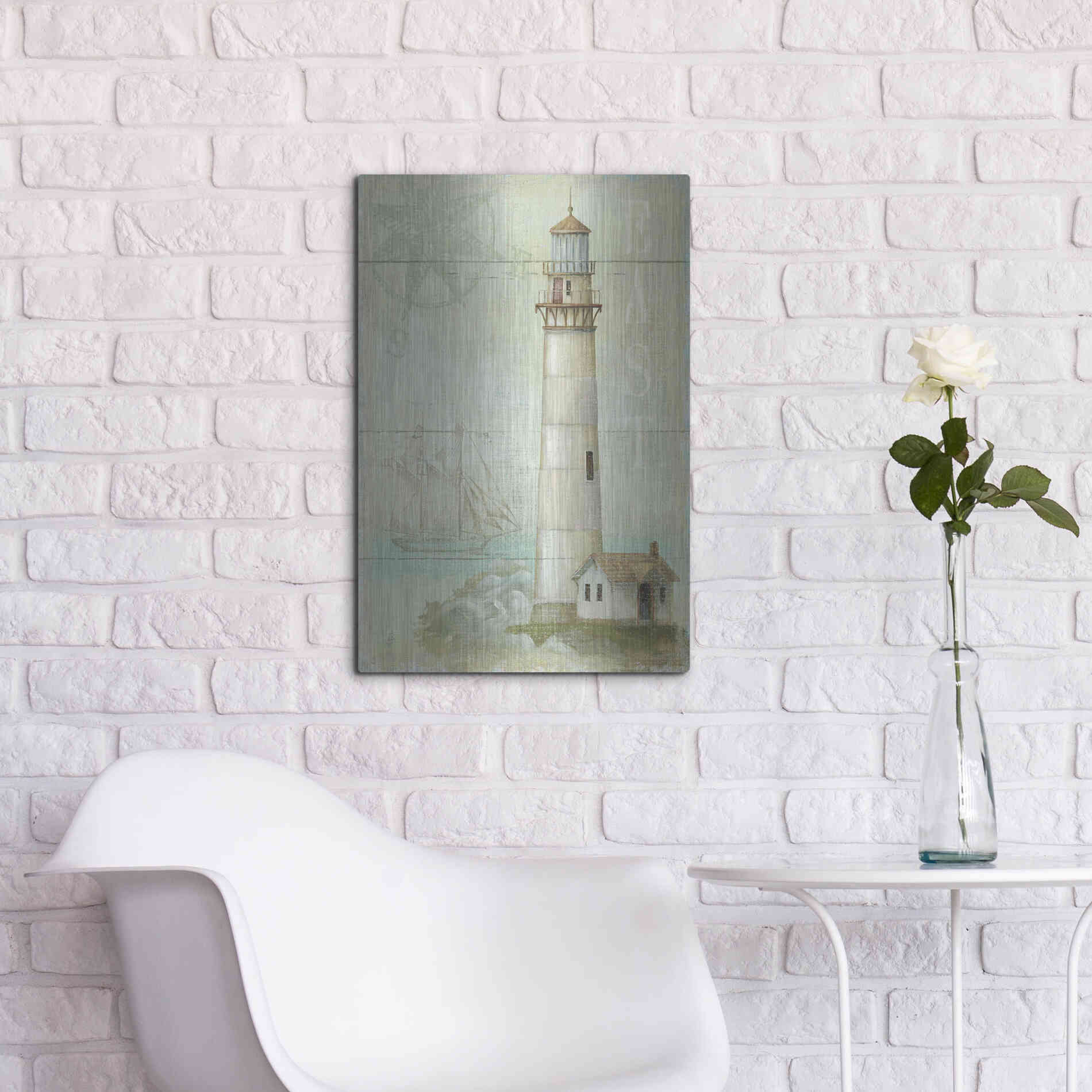 Luxe Metal Art 'East Coastal Light' by Daphne Brissonet, Metal Wall Art,16x24
