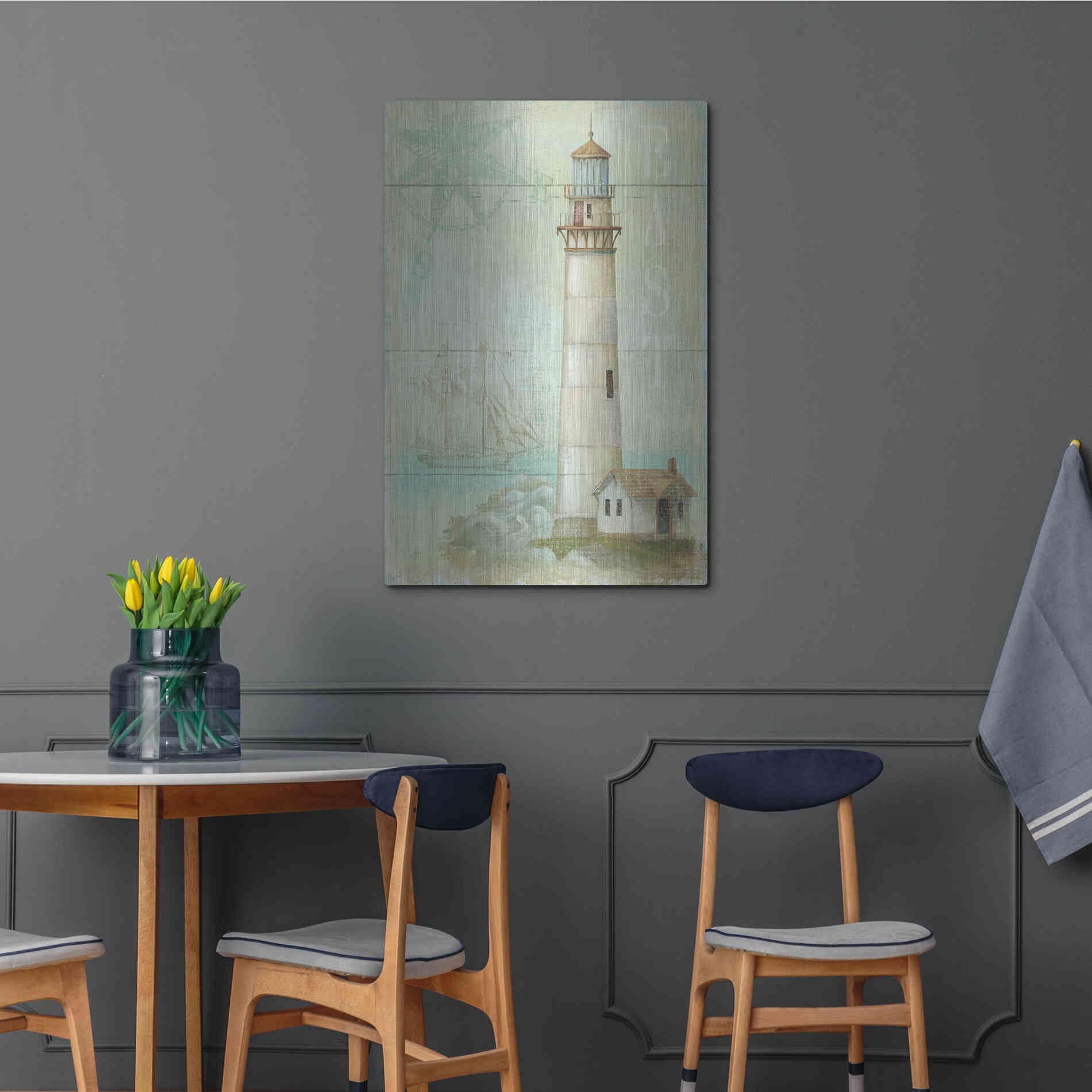 Luxe Metal Art 'East Coastal Light' by Daphne Brissonet, Metal Wall Art,24x36