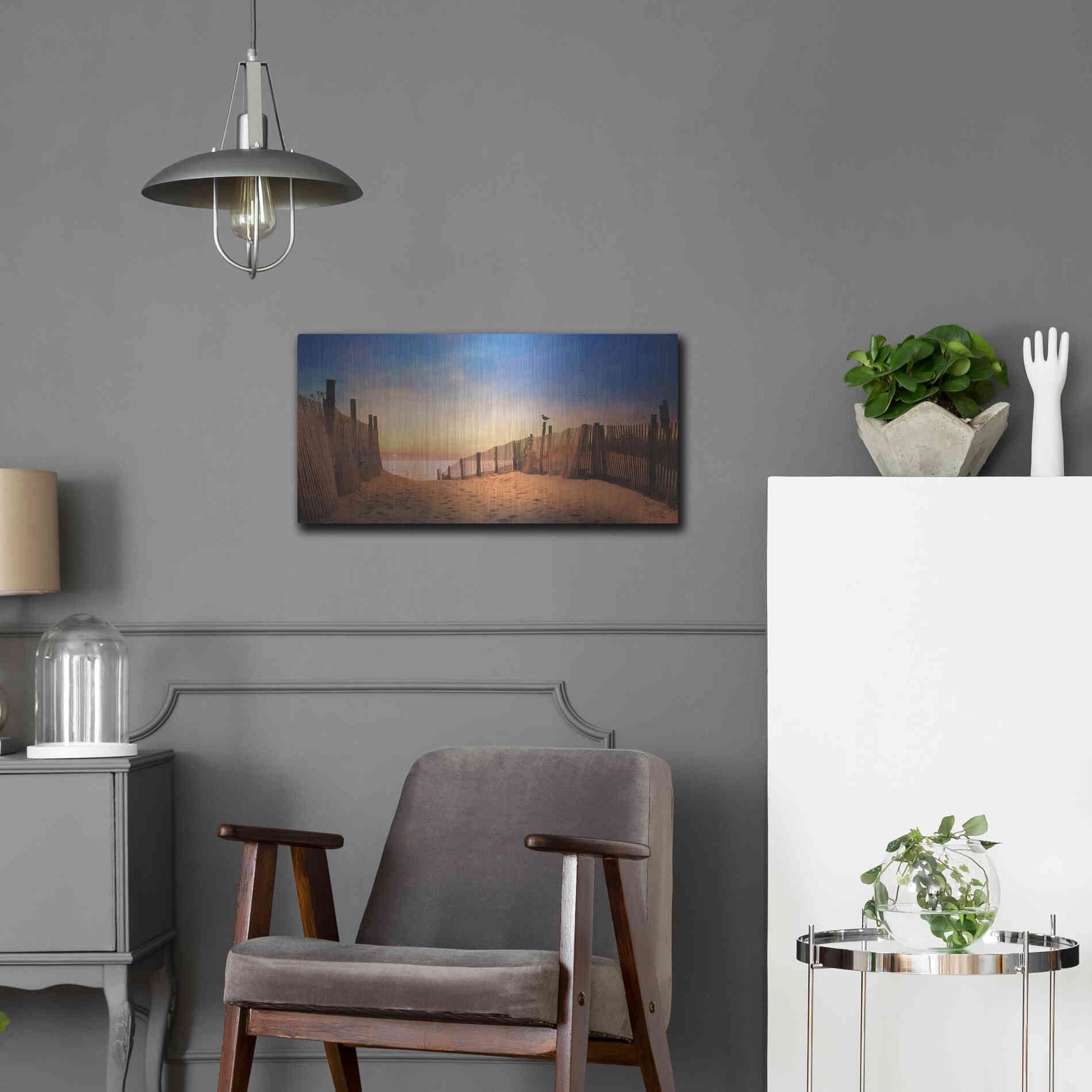 Luxe Metal Art 'A New Day' by Lori Deiter, Metal Wall Art,24x12