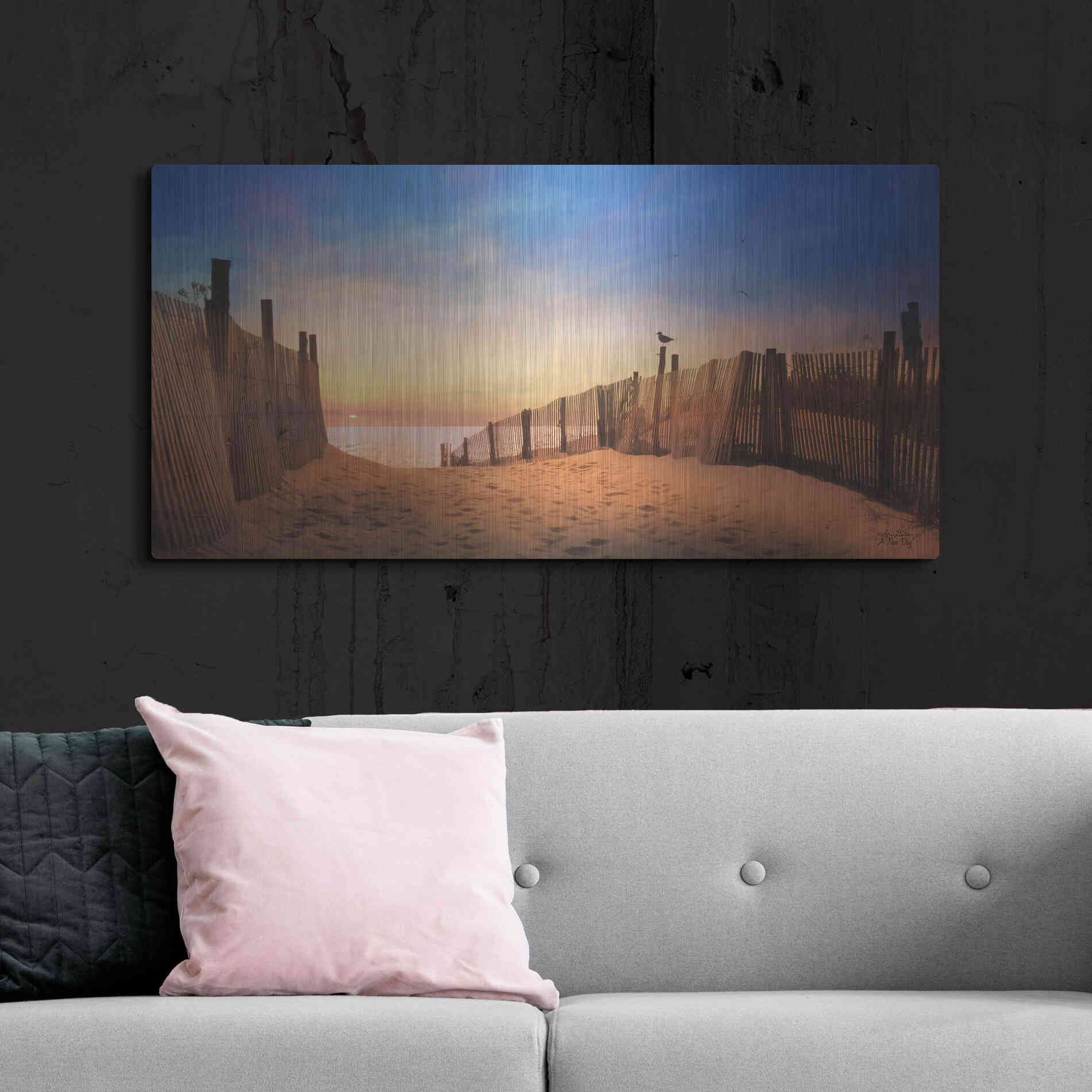 Luxe Metal Art 'A New Day' by Lori Deiter, Metal Wall Art,48x24