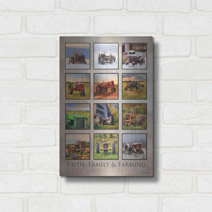 Luxe Metal Art 'Faith, Family & Farming' by Lori Deiter, Metal Wall Art,12x16