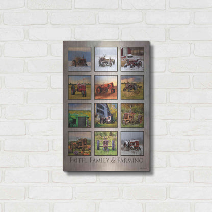 Luxe Metal Art 'Faith, Family & Farming' by Lori Deiter, Metal Wall Art,16x24