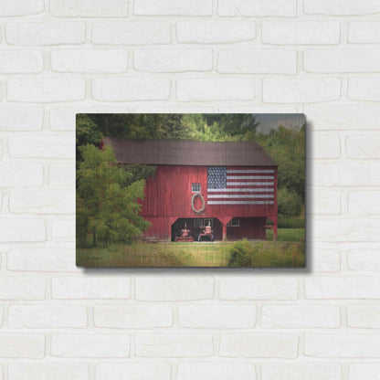 Luxe Metal Art 'Patriotic Farmer' by Lori Deiter, Metal Wall Art,24x16