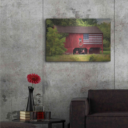 Luxe Metal Art 'Patriotic Farmer' by Lori Deiter, Metal Wall Art,36x24