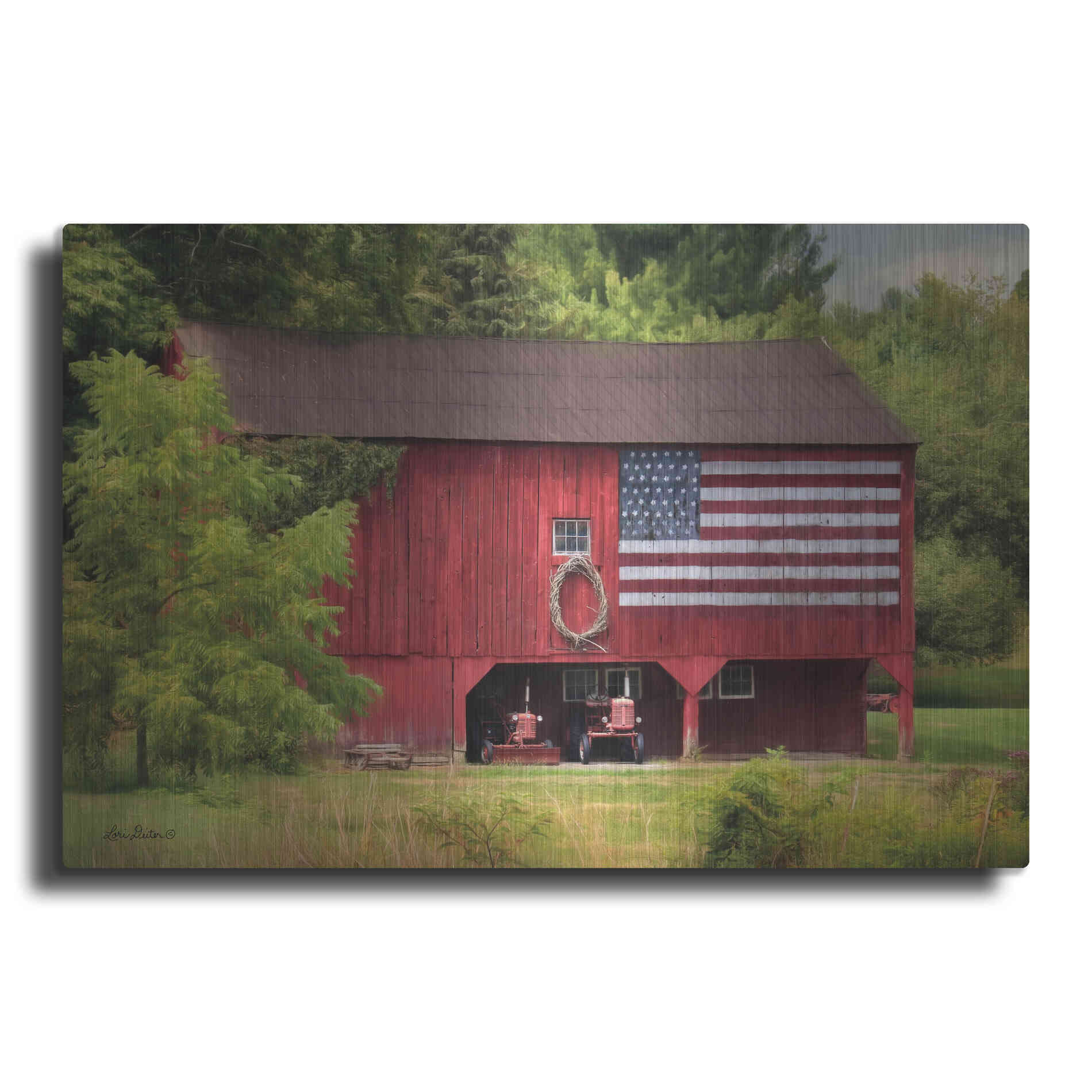 Luxe Metal Art 'Patriotic Farmer' by Lori Deiter, Metal Wall Art