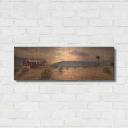 Luxe Metal Art 'Workin' the Farm' by Lori Deiter, Metal Wall Art,36x12