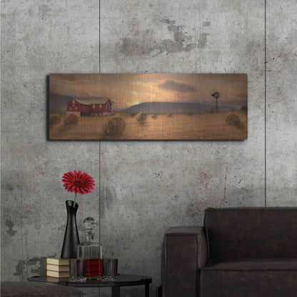 Luxe Metal Art 'Workin' the Farm' by Lori Deiter, Metal Wall Art,48x16