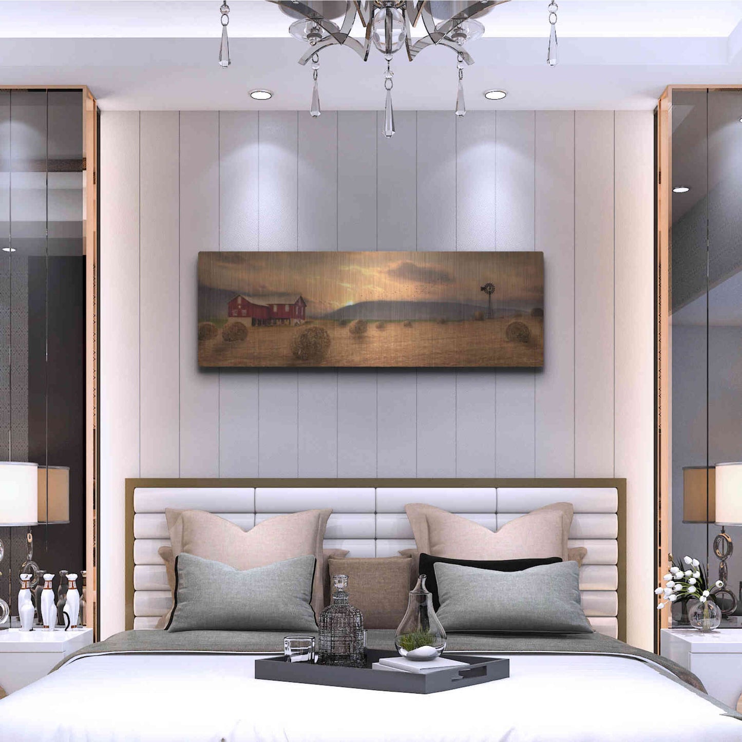 Luxe Metal Art 'Workin' the Farm' by Lori Deiter, Metal Wall Art,48x16