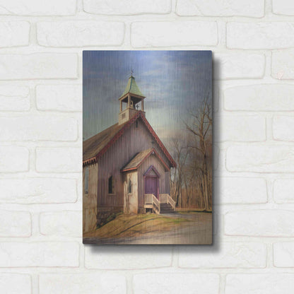 Luxe Metal Art 'Eckley St. James Church' by Lori Deiter, Metal Wall Art,12x16