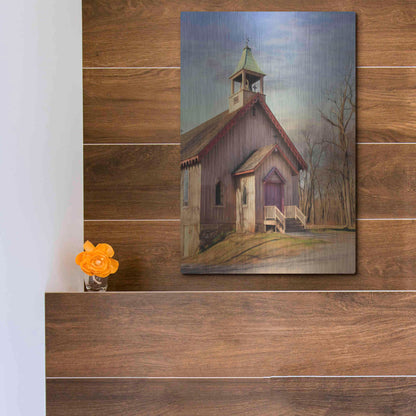 Luxe Metal Art 'Eckley St. James Church' by Lori Deiter, Metal Wall Art,12x16