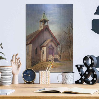 Luxe Metal Art 'Eckley St. James Church' by Lori Deiter, Metal Wall Art,12x16
