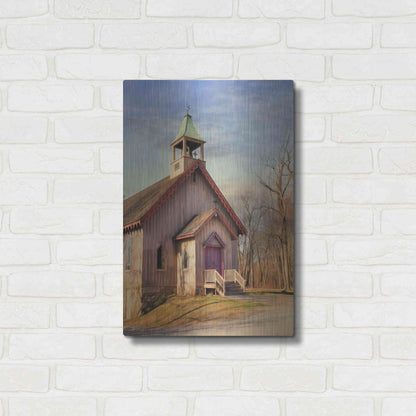 Luxe Metal Art 'Eckley St. James Church' by Lori Deiter, Metal Wall Art,16x24