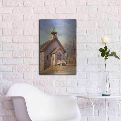 Luxe Metal Art 'Eckley St. James Church' by Lori Deiter, Metal Wall Art,16x24