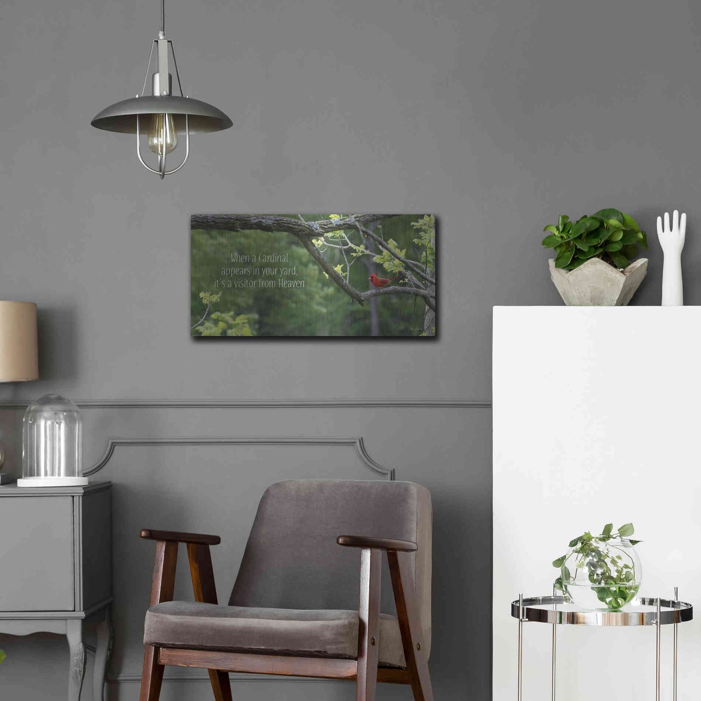 Luxe Metal Art 'Visitor from Heaven' by Lori Deiter, Metal Wall Art,24x12