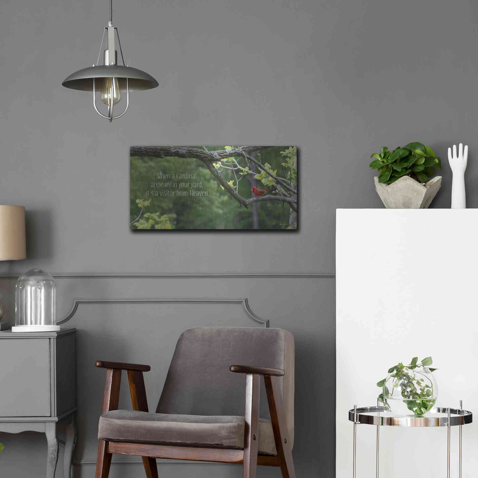 Luxe Metal Art 'Visitor from Heaven' by Lori Deiter, Metal Wall Art,24x12